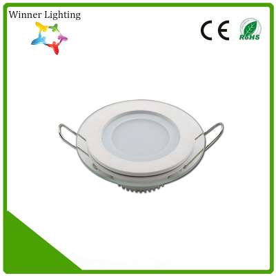 indoor square led downlight with ce and rohs glass housing led round panel light